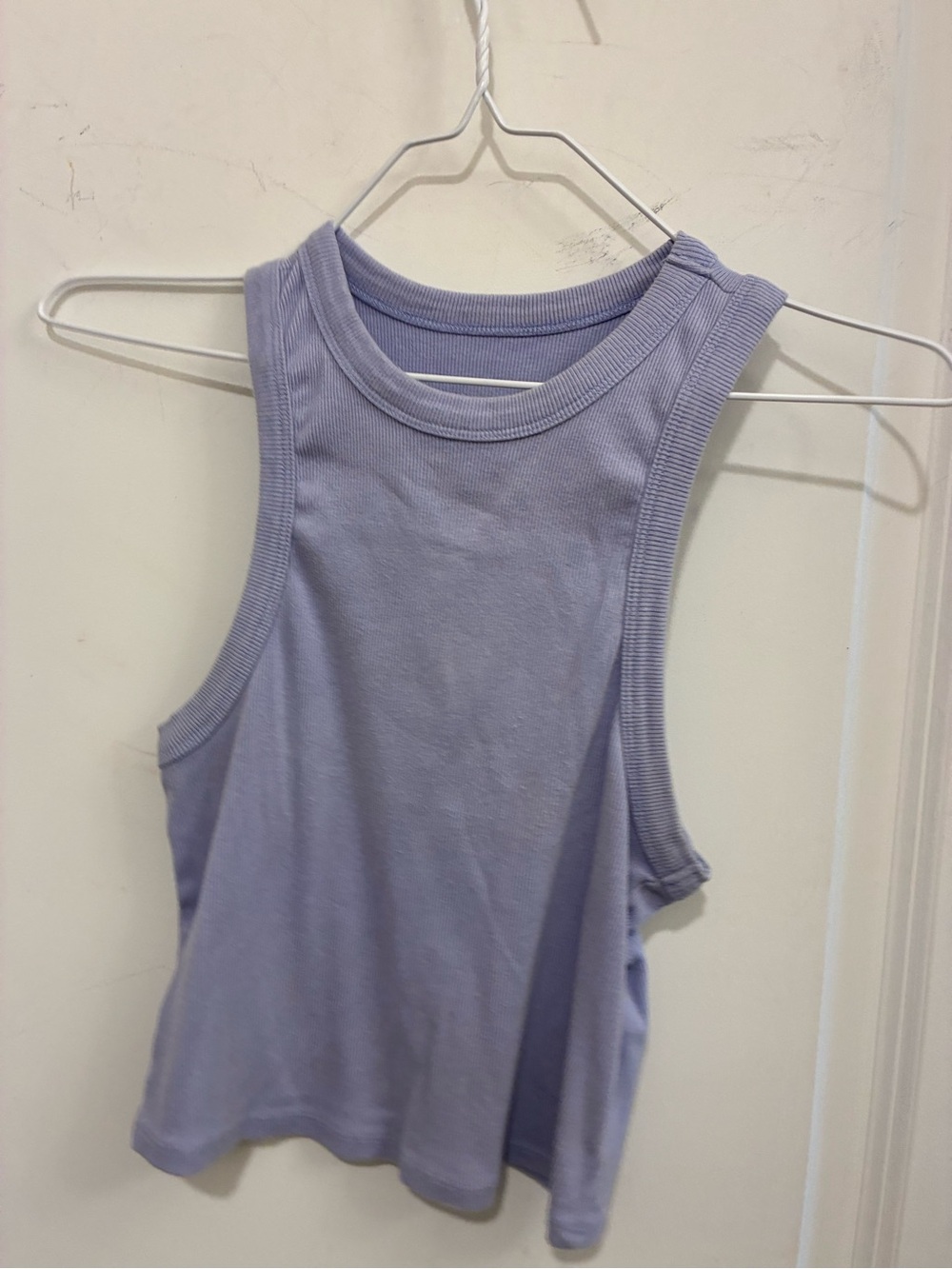 Mauve Light Lavender Ribbed Crop Tank Top